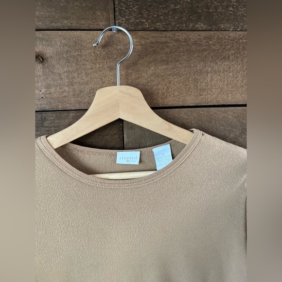 Vintage Riveted by Lee Tan Cotton Long Sleeve Tee Roll Tab Sleeve Small - Picture 6 of 11